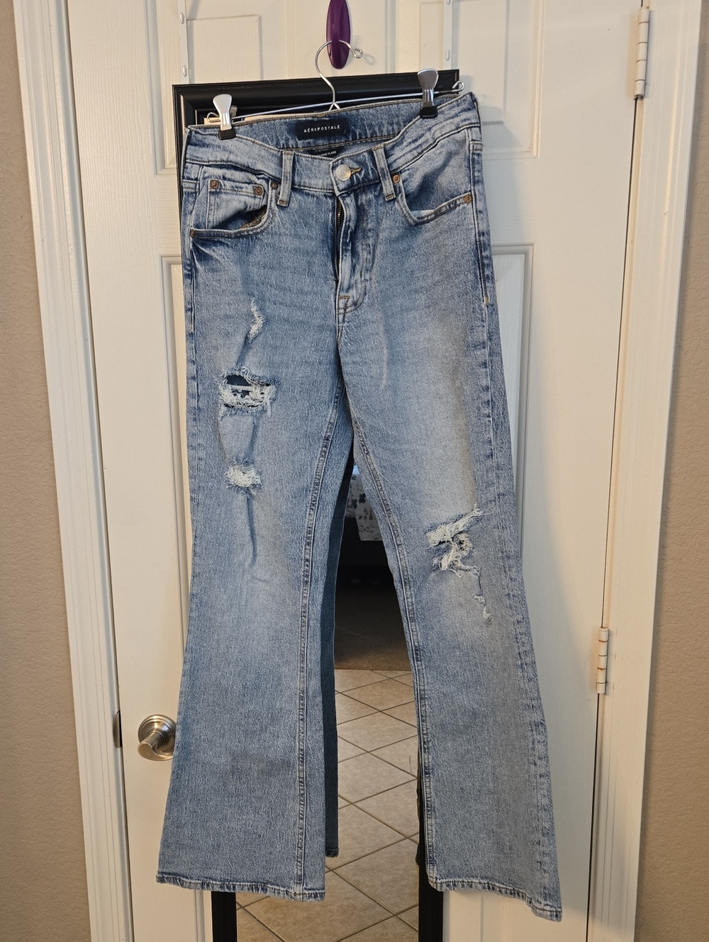 Aeropostale High-Rise Flare Distressed Women's Jeans Sz 4R